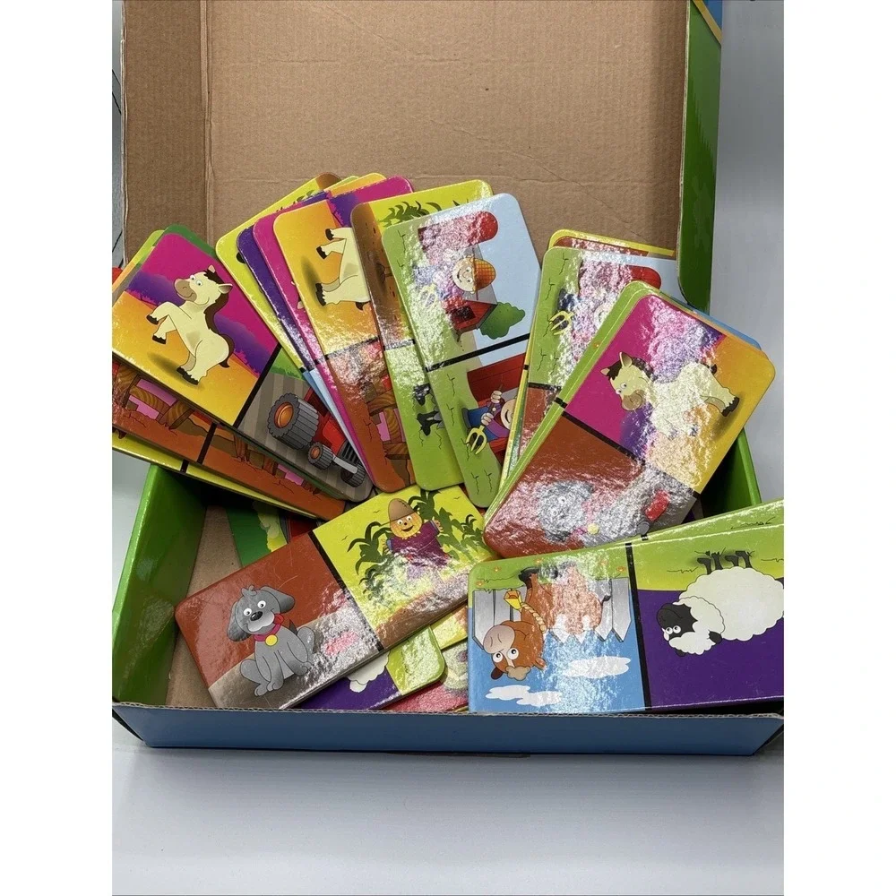 Farm Dominoes Match It 32 Domino Game Pieces with Fun Farm Theme for‎ Kids
